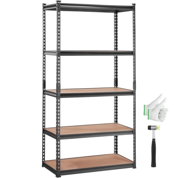 Opbevaringsreol, 5-trins justerbar, 2000 lbs kapacitet, kraftig metalorganizer, perfekt til garage, køkken og badeværelse. Mål: 36" L x 18" B x 72" H.