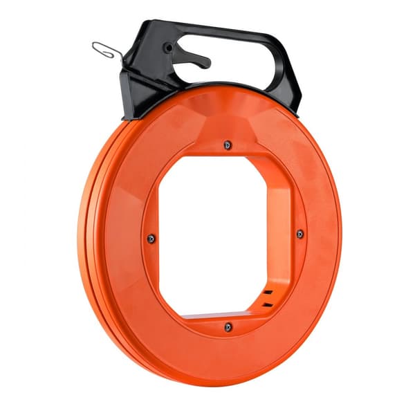 Fisketape 240 fod, 1/8", stålkabelaftrækker med ergonomisk design. Let at bruge til trådtræk i vægge og rør. Ikke-ledende værktøj.