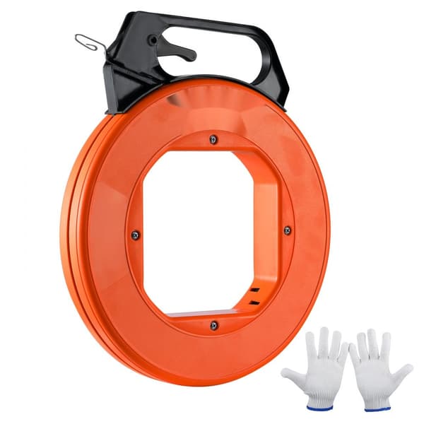 Fisketape 240 fod, 1/8", stålkabelaftrækker med ergonomisk design. Let at bruge til trådtræk i vægge og rør. Ikke-ledende værktøj.