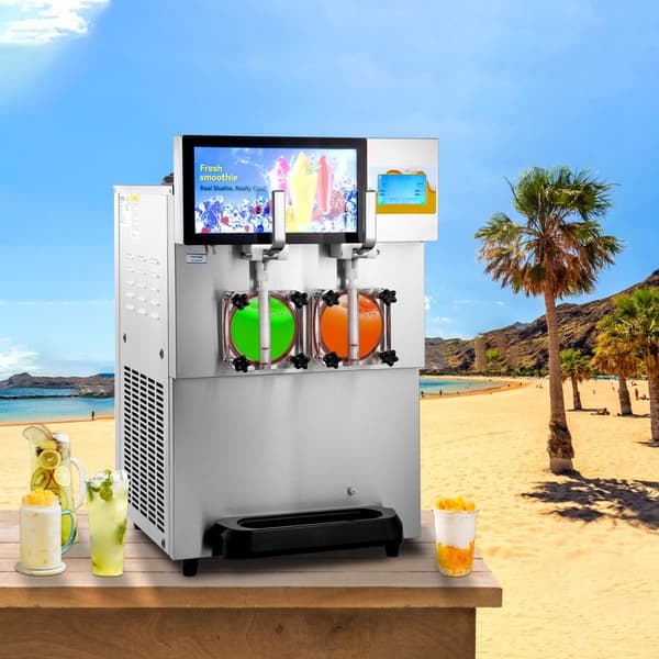 Slushmaskin 8L / 2,1 Gal dubbelskål kommersiell för slush, margarita, smoothie och frysta drycker.