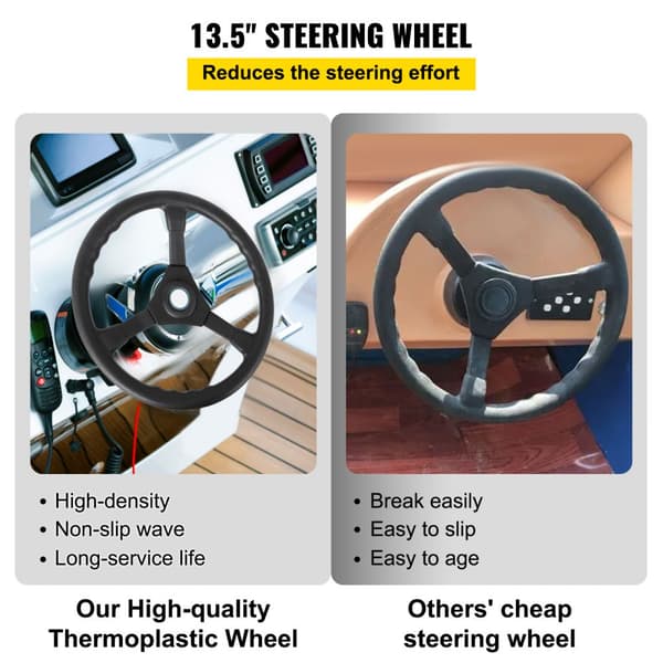 Udenbords styresystem til 13'' påhængsmotor med roterende styring. Holdbart marinestyringssystem og 13'' bådstyrekabel.