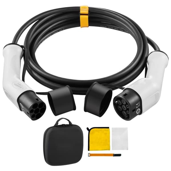 Type 2 til Type 2 EV ladekabel, elbilkabel 16A, 5m, 3,6kW, TPU-materiale - holdbar og effektiv opladning.