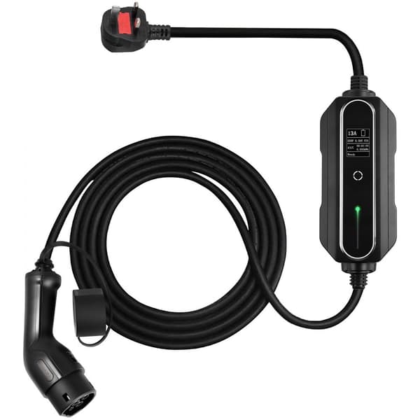 Kannettava EV-laturi Tyyppi 2, 13A, 10 m kaapeli, digitaalinen näyttö, 3 kW vesitiivis latausasema kantolaukulla. CE.