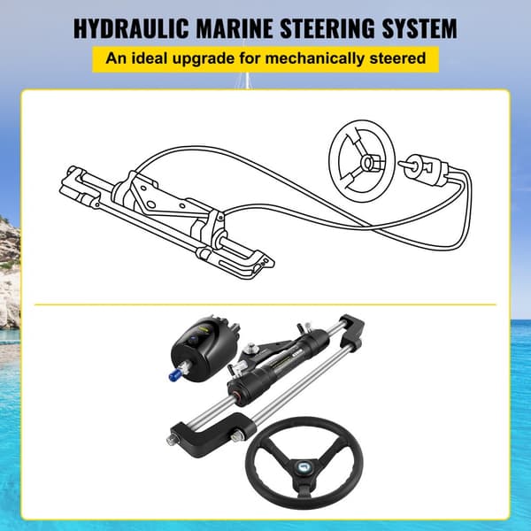 Hydraulisk udenbordsmotor-styresæt HK6400A-3 til marine med 300 HK. Ideelt til bådmanøvrering.
