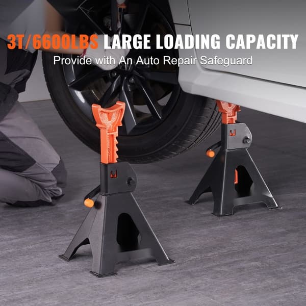 Jackstandere, 3 ton kapacitet (6.000 lbs), justerbar højde 10,8-16,3 tommer, perfekt til SUV, pickup og ATV/UTV. Rød, 1 par.