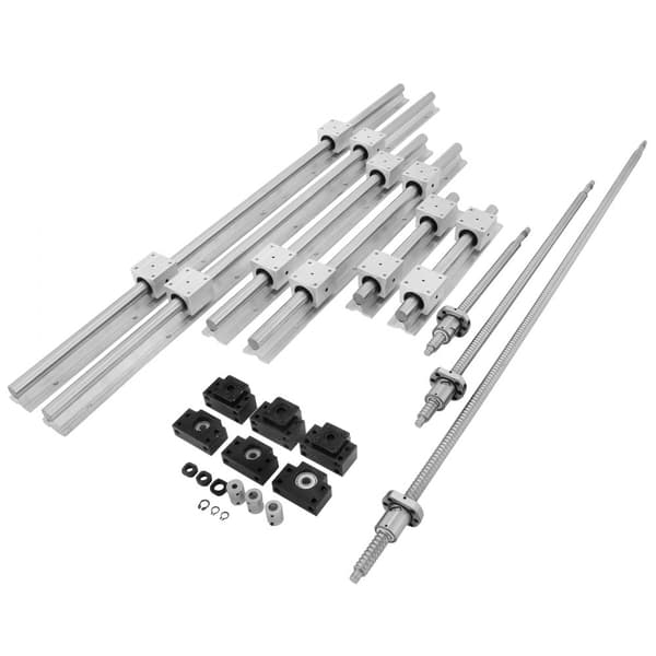 SBR20 Linjärskena Set + 3 Kulskruvar RM1605-350/650/1050mm CNC Set Stödlinjärskena + BK/BF12 med BK/BF 12 CNC Kit