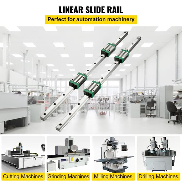 Lineaarisuunnat, 1700 mm, CNC-lineaarivarsi, 4 HSR 20 UU -laakeriblokkia, HSR 20-sarjan ohjausprofiili.