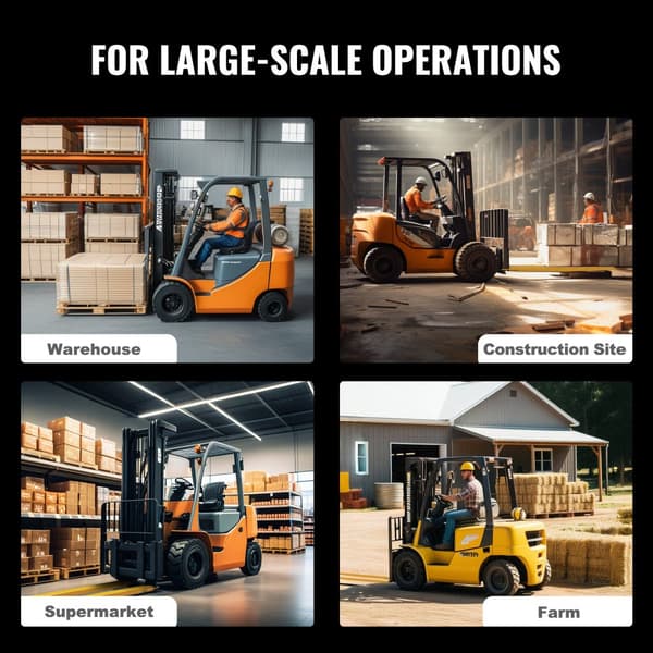 Pallegaffelforlænger 60", 4,5" bred, robust kulstofstål til gaffeltrucks. Sæt med industrielt tilbehør i gul.