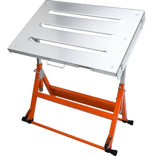 Svejsebord 30" x 20", 400 lbs kapacitet. Mobil, sammenfoldelig arbejdsbænk med 3 slids, vippevinkler og justerbar højde.