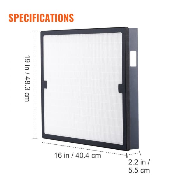 HEPA-luftfilter 15,75'' x 15,75'', effektivt trin 3-filter, kompatibelt med BlueDri & skrubbere, luftrensere, vandreparationsudstyr.