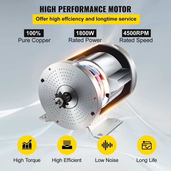 48V 1800W elektrisk børsteløs motorcontroller med gaspedal og oplader til ATV.