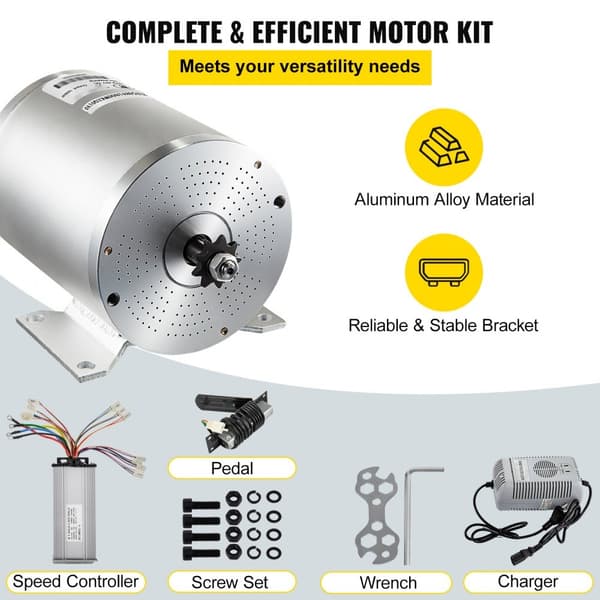 48V 1800W elektrisk børsteløs motorcontroller med gaspedal og oplader til ATV.