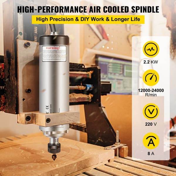 2.2KW 2220V ilmajäähdytteinen ER20 CNC-karamoottori kaiverrusjyrsinkoneeseen