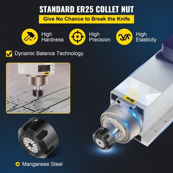 4KW 2220V luftkølet ER25 CNC spindelmotor til gravering og fræsning. Ideel til præcise CNC-maskiner.
