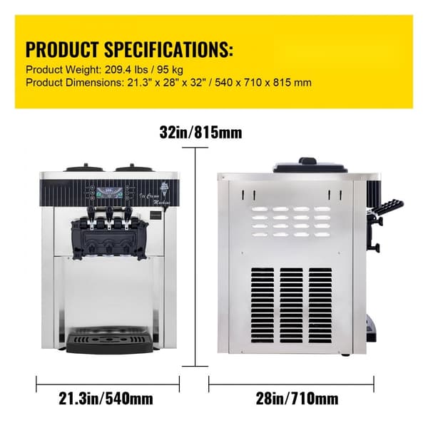 Ismaskine Hvid 2200 W, 2 x 6 L bordmodel, 220 V. Effektiv ismaskine i rustfrit stål med æggebakke. Perfekt til hjemmelavet is!