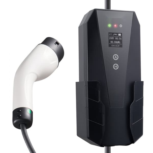 Kannettava EV-laturi Tyyppi 2, 16A, 3,7 kW, LCD-näyttö, CEE 7/7 Plug, IP66 - täydellinen kotikäyttöön!