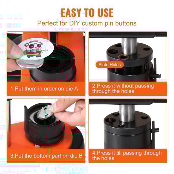 Knappemaskine, 1,25 tommer/32 mm, installationsfri, DIY-badge kit med 500 dele og cirkelcutter - perfekte gaver til børn.