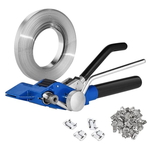 Nauhavannesarja 100 jalkaa pitkä, 304 ruostumatonta terästä, mukana 100 metallitiivistettä ja kiinnityssarja.
