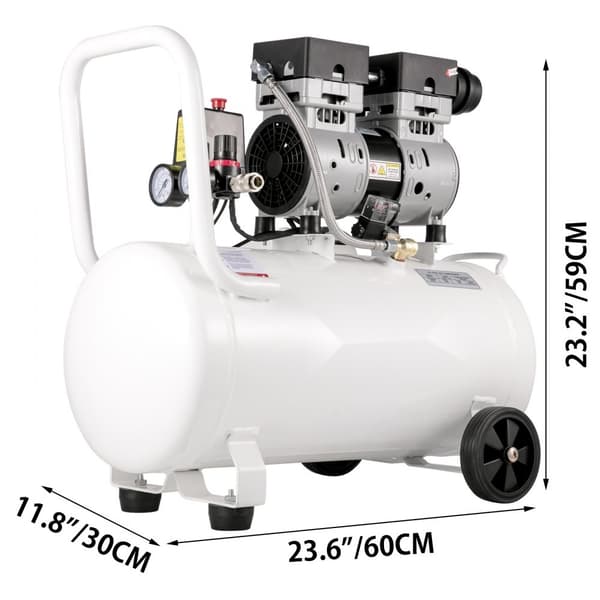 Luftkompressor 11 gallon, ultratyst 1 hk, oljefri ståltank 750W, bärbar 8 bar, tyst kompressor för hemreparation och däckpumpning.