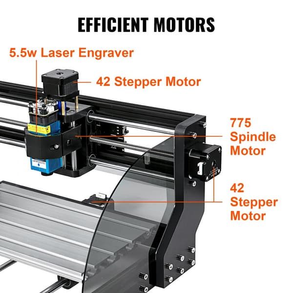 CNC 3018 Pro CNC-router 300×180×45 mm, 5,5W GRBL kontrol, mini lasergraver med offline controller til fræsning og gravering af plast, træ og akryl.