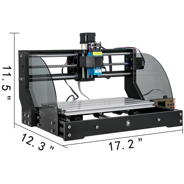 CNC 3018 Pro CNC-router 300×180×45 mm, 5,5W GRBL kontrol, mini lasergraver med offline controller til fræsning og gravering af plast, træ og akryl.