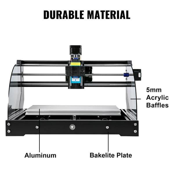 CNC 3018 Pro CNC-router 300×180×45 mm, 5,5W GRBL kontrol, mini lasergraver med offline controller til fræsning og gravering af plast, træ og akryl.