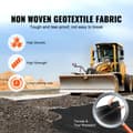 Miniatyrbillede 2 af 9: Non-woven geotekstil under grus, 6x100FT 8OZ, slidstærkt ukrudtsbarrierstof, jorden dækker ukrudtskontrol, franske dræn, sort.