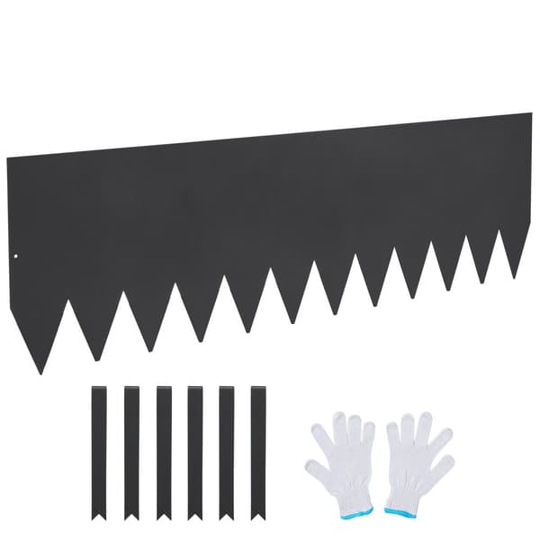 Stål landskabskanter, 4-pak, 40" L x 12" H. Hammer-i kant med 6 clips, fleksibel til have og græsplæne.