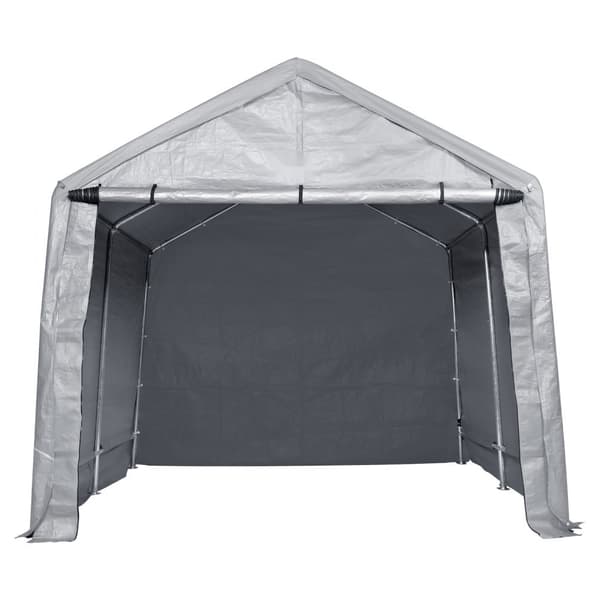 Bærbar garageopbevaring: Opbevaringsskur med lynlåsdør, mål 8 x 14 x 7,6 fod. Perfekt til extra plads!