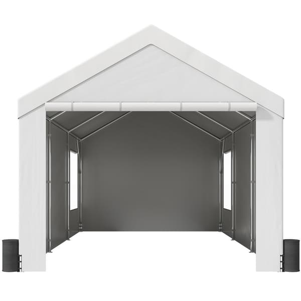 Raskaan käytön autotalli 12x20 ft, irrotettavat sivuseinät, UV-suojattu, vedenpitävä suoja SUV:lle ja veneelle.