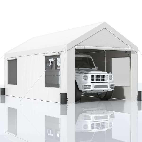 Raskaan käytön autotalli 12x20 ft, irrotettavat sivuseinät, UV-suojattu, vedenpitävä suoja SUV:lle ja veneelle.
