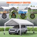 Miniatyrbillede 5 af 9: Carport, 10x20 fod robust bilskur med 8 forstærkede stænger og 4 vægtposer. UV-resistent vandtæt presenning til SUV, F150, bil og båd.