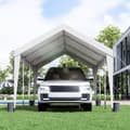Miniatyrbillede 8 af 9: Carport, 10x20 fod robust bilskur med 8 forstærkede stænger og 4 vægtposer. UV-resistent vandtæt presenning til SUV, F150, bil og båd.