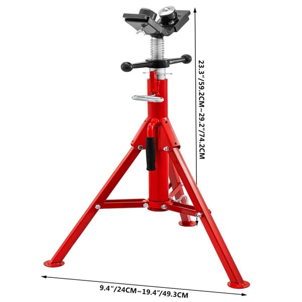 Rörjack Stativ med 2-Boll V-Head och fällbara ben, 2500LB, Justerbar höjd 28IN till 51,5IN, 1107A-typ.