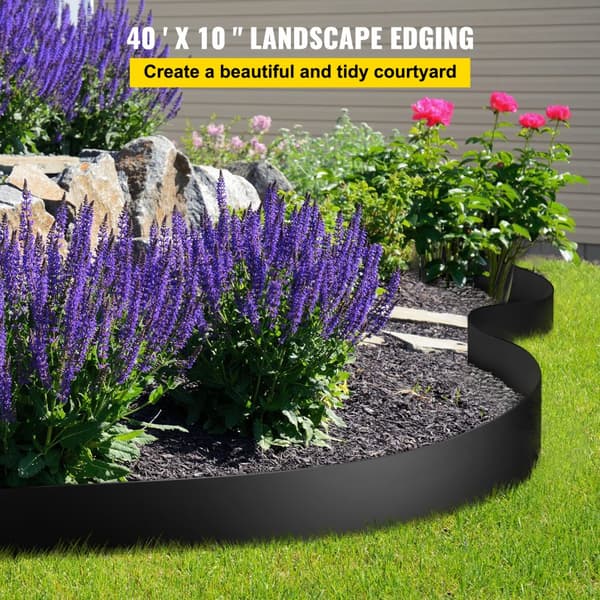 Landskabskant 10" dyb, 40' lang, genanvendt HDPE terrassebræt. Fleksibel til græsplæne, have og bekæmpelse af ukrudt. Sort.