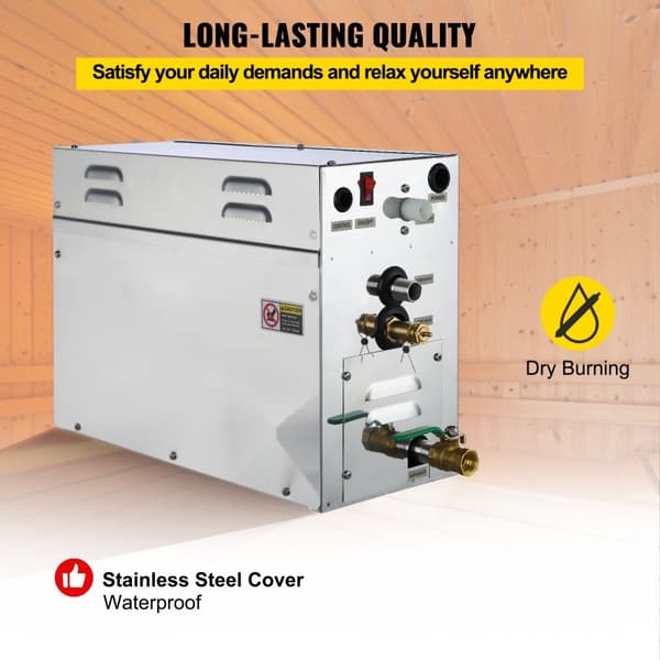 9KW ånggenerator för SPA-rum, digital display, 35℃-55℃, bastu, hem & kommersiell ånggeneratorsats.