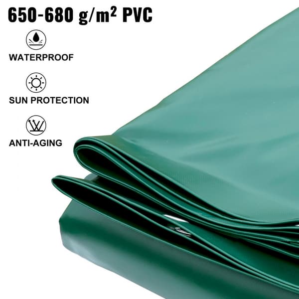 Vihreä PVC suojapeite, 11.5 x 19.6 ft, suorakaiteen muotoinen talvisuoja uima-altaalle.