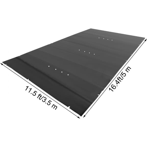 Pool sikkerhedså covering, 11,5x16 ft i jorden, sort PVC rektangulær afdækning til swimmingpool. Solid vinterbeskyttelse.
