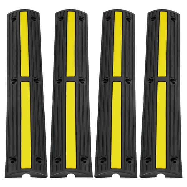 3,28 fod kabelbeskytterrampe, 4-pak kanal. Heavy duty gummi, 18.000 lbs/aksel styrke. Ideel til boligområder, garager og haver.