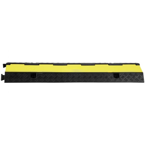 3-pak gummikabelbeskytter, 2-kanals, 12000 lbs/aksel, heavy duty. Bump til indkørsel, med flip-top dæk og 50 fod advarselstape.