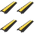Pikkukuva 1 / 9: 4 Pack kumikaapelin suojaramppi 2-kanavainen, 66000 lbs kuormitus. Kestävä ramppi kaapelille ja letkuille.