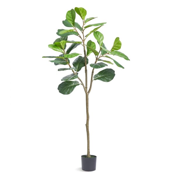 Konstgjort fikonträd, 5 FT, PE-material, lågskött, naturtroget, falskt krukträd för hem och kontor, inomhus & utomhus.