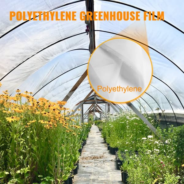 Växthusfilm 15x40 fot, 6 Mil tjock, UV-beständig polyetenplast som håller värmen och har hög hållfasthet.
