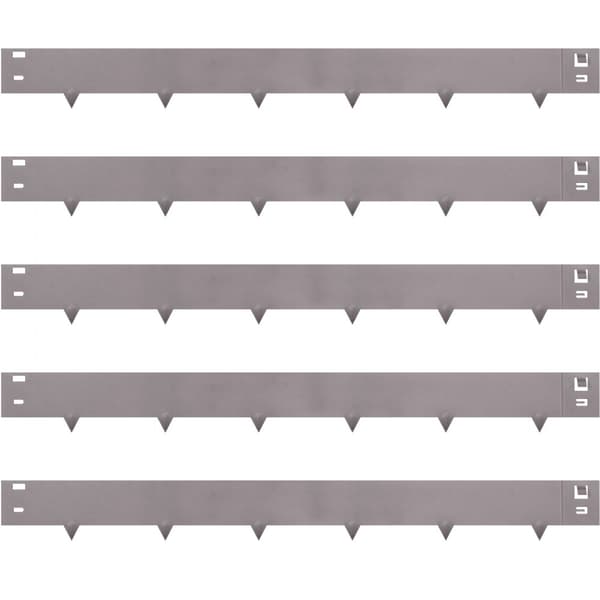 Stålplænekant, 5 stk. 3"x39" metalkanter til haven, 16,25 ft i alt, fleksibel galvaniseret til græsplæne og stier.