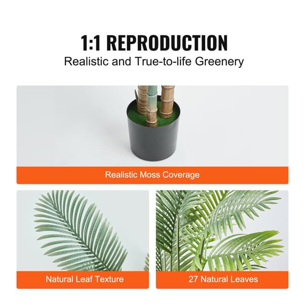 Konstgjord guldkäpppalm, 2 m hög, PE-material. Naturtrogen och lågt underhåll för hemmakontor och inredning.