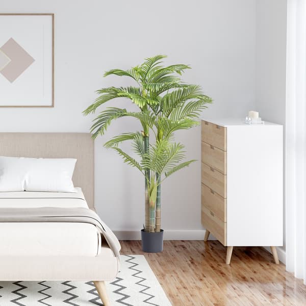 Konstgjord guldkäpppalm, 2 m hög, PE-material. Naturtrogen och lågt underhåll för hemmakontor och inredning.