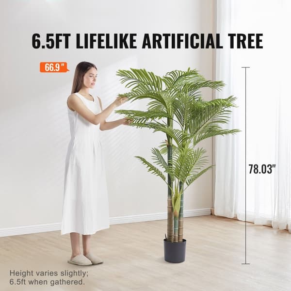 Konstgjord guldkäpppalm, 2 m hög, PE-material. Naturtrogen och lågt underhåll för hemmakontor och inredning.