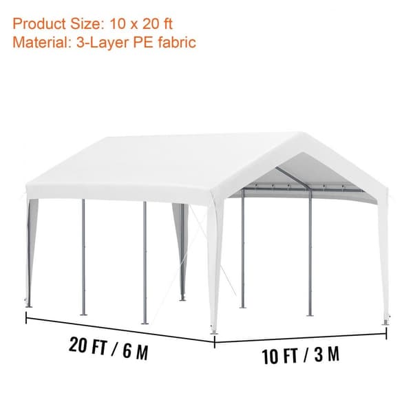 Udskiftning af carportbaldakin, 10 x 20 fod, UV-resistent og vandtæt tarp til garage, fest, have og båd (ramme ikke inkluderet).