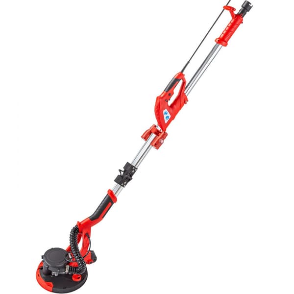 Gipspudser 750W med teleskophåndtag. Variabel hastighed 800-1750RPM. LED-vægsliber med vakuumpose og 6 sandpuder. Ideel til Sheetrock-slibning!