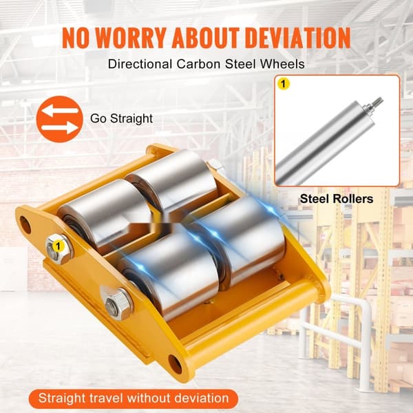 4 STK Maskinskøjte Dolly Mover med 4 Carbon Stål hjul, kapacitet 26455LBS/12T. Effektiv transportløsning!
